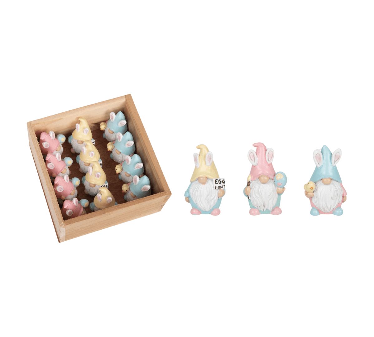 Transpac Resin 4.25 in. Multicolor Easter Gnomes In Crate Set of 12