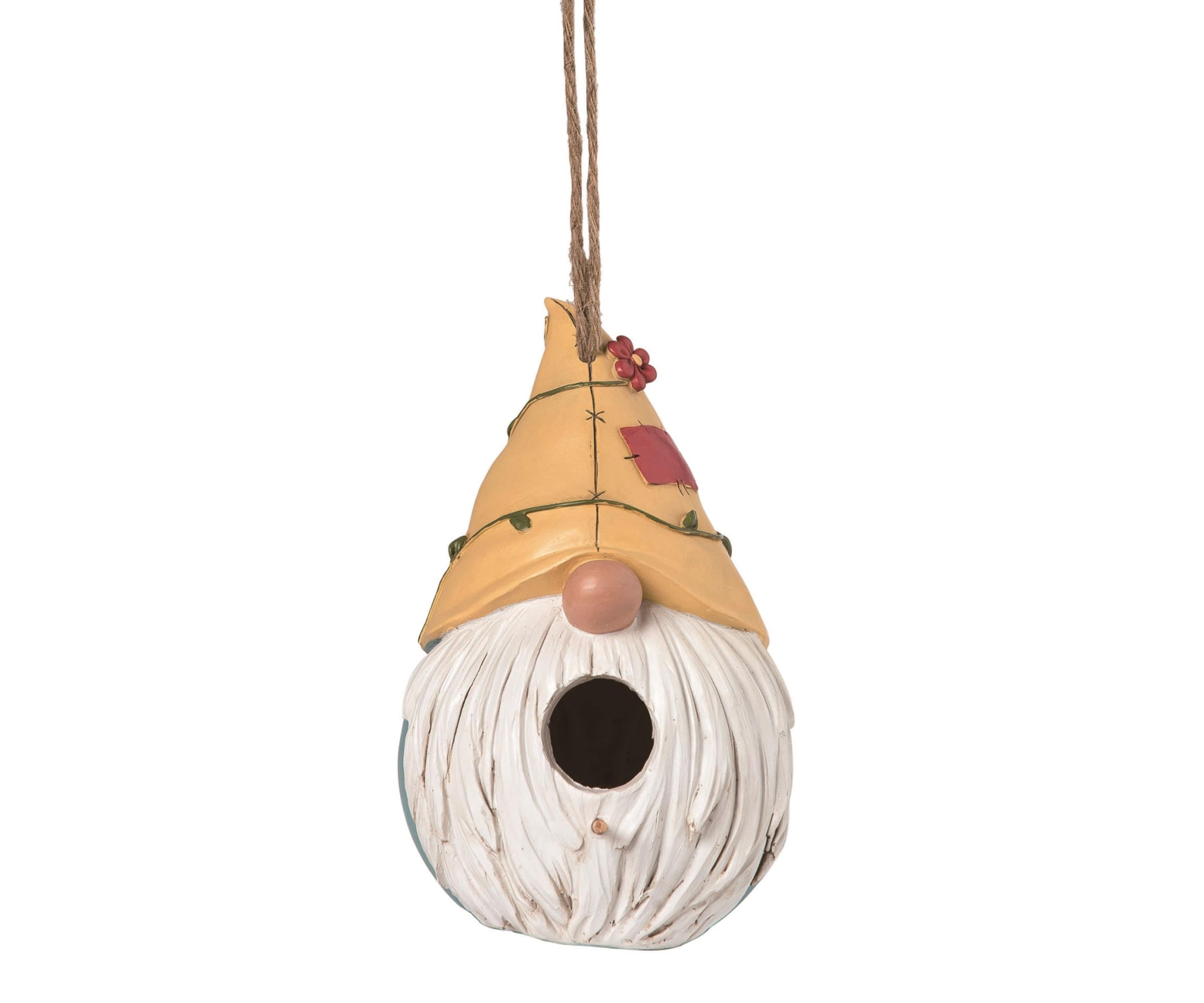 Transpac Resin 8.75" White Spring Gnome Beard Birdhouse