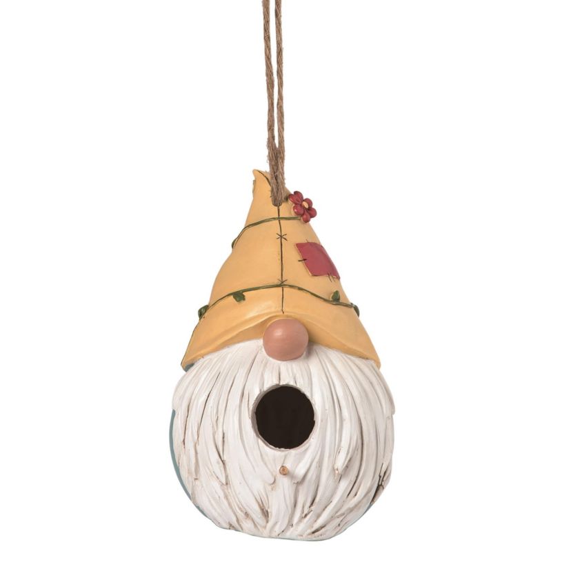 Transpac Resin 8.75" White Spring Gnome Beard Birdhouse