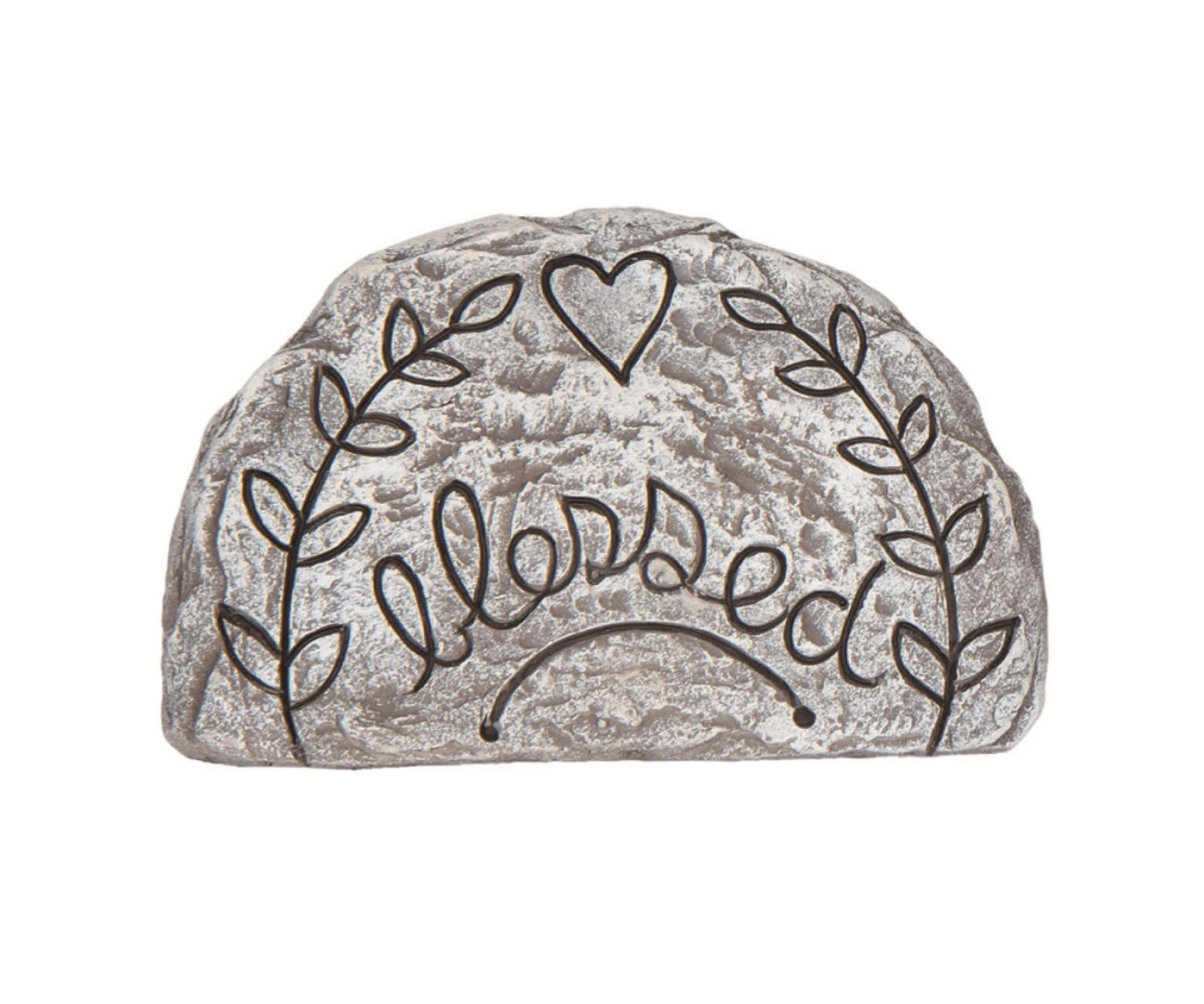 Transpac Stone 7.75" Gray Spring Blessed Garden Marker Stone