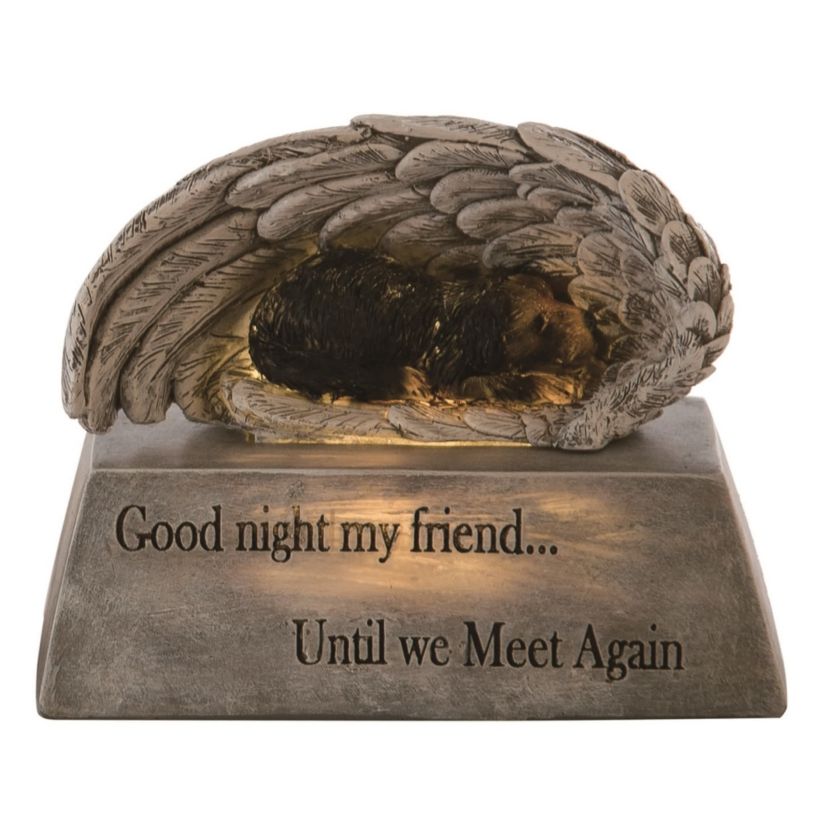 Transpac Resin 6.75" Gray Spring Solar Memorial Stone Decor