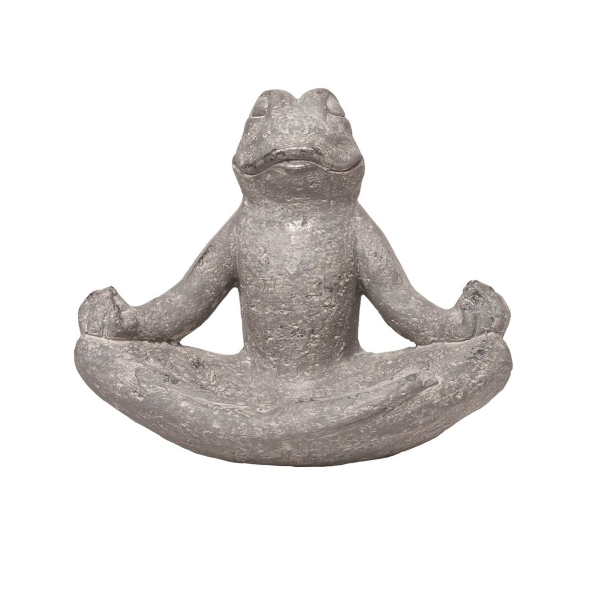 Transpac Resin 13" Gray Spring Zen Frog Birdbath