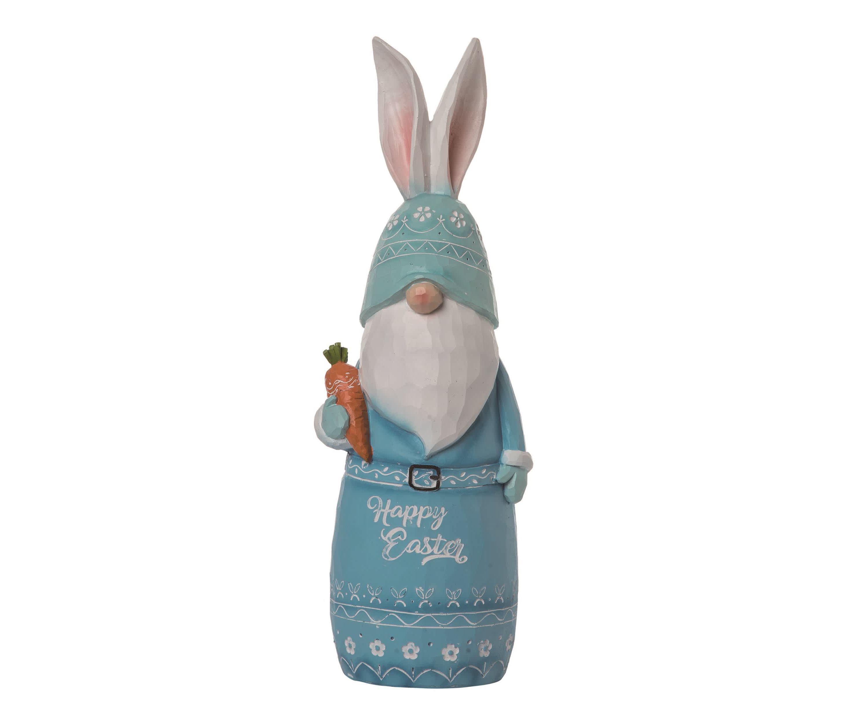 Transpac Resin 15.75" Blue Easter Bunny Gnome Decor