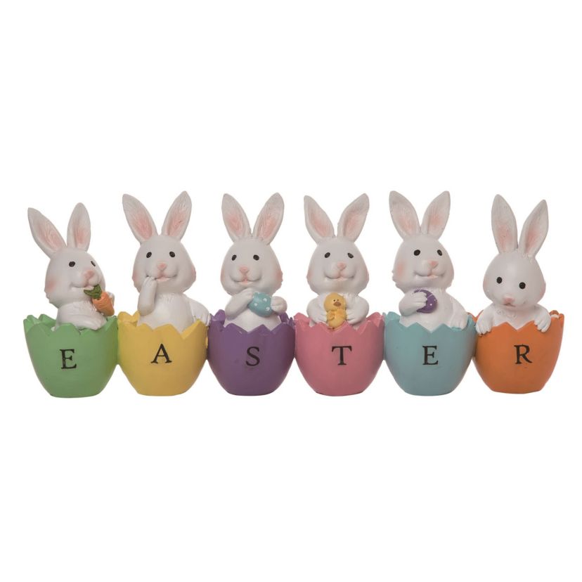 Transpac Resin 13.5" Multicolor Easter Egg Word Block Decor Figurine