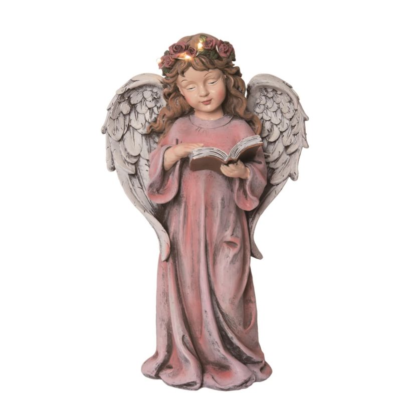 Transpac Resin 13.5" Multicolor Spring Solar Light Up Praying Angel