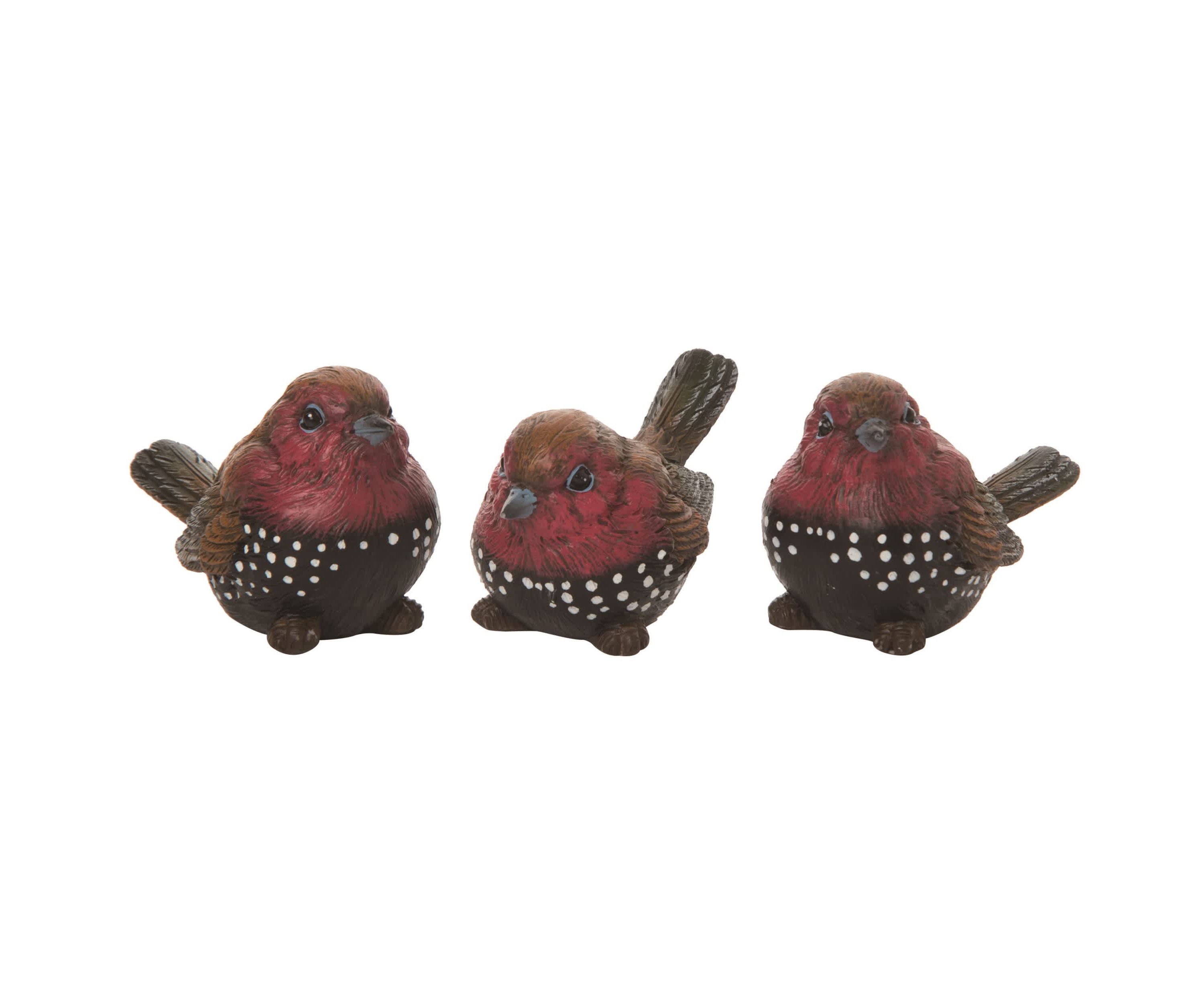 Transpac Small Pink Throated Twinspot Set of 3 Spring Home Decorations