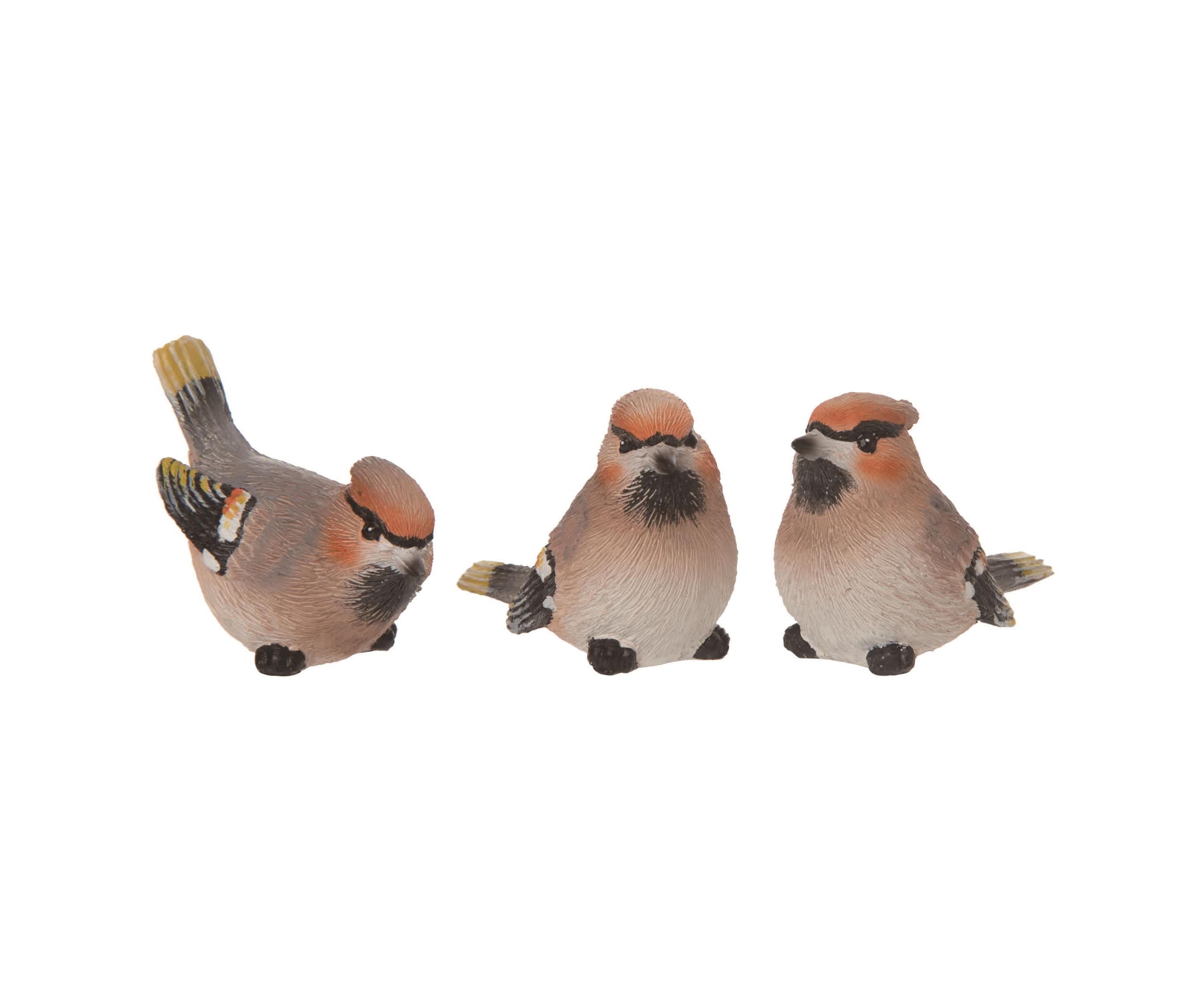 Transpac Small Resin Bohemian Waxwing Set of 3 Spring Home Decorations