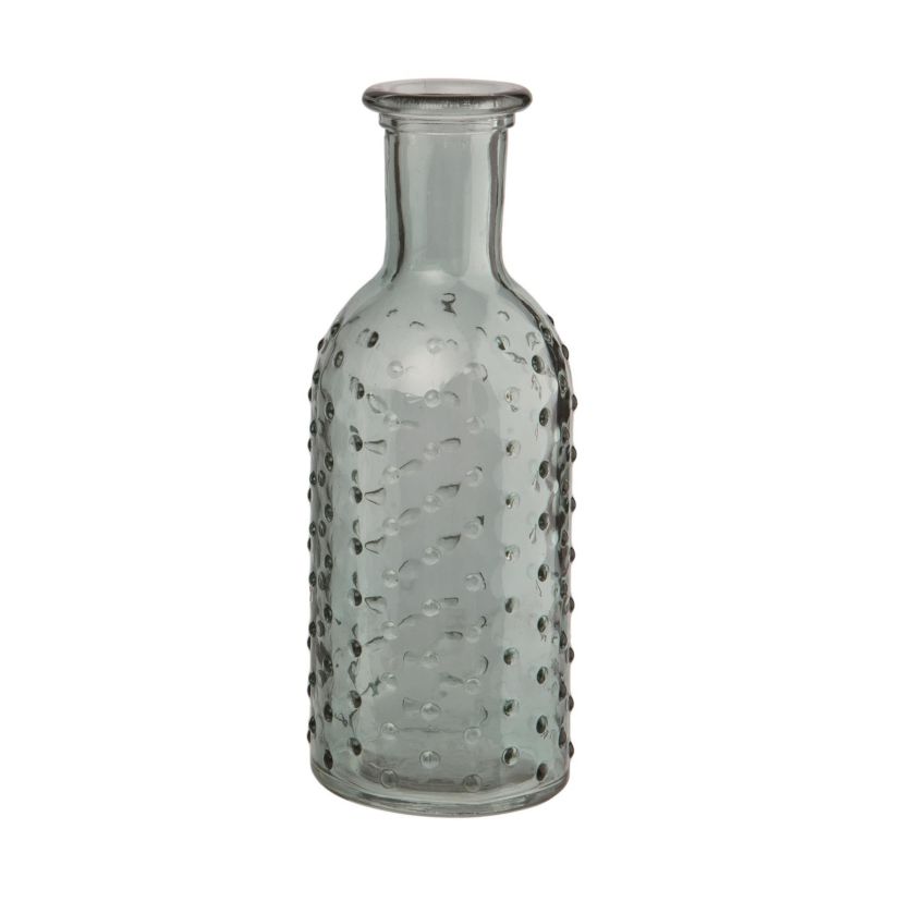 Transpac Glass 7.45" Clear Spring Hobnail Bottle Vase
