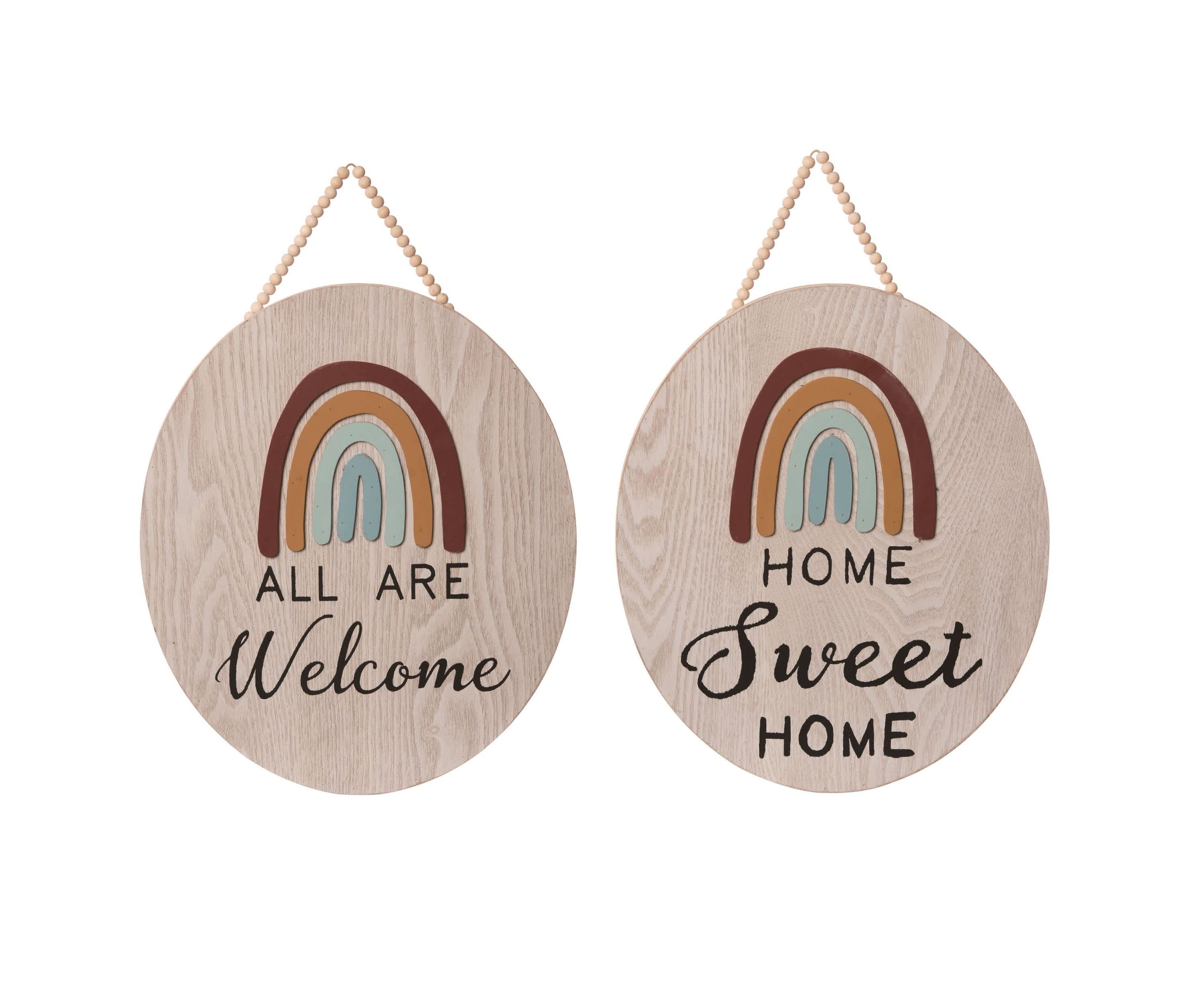 Transpac MDF Rainbow Hanging Decor Set of 2 Spring Home Decorations
