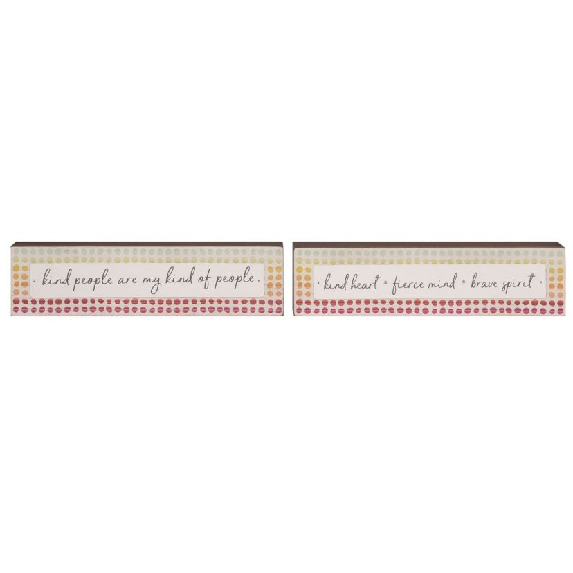 Transpac MDF Kindness Block Decor Set of 2 Spring Home Decorations