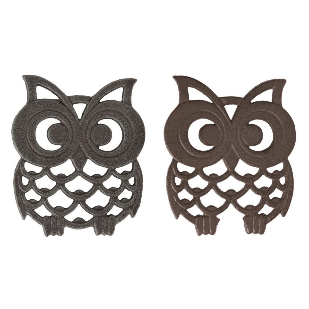 Transpac Iron Owl Trivet Set of 2 Spring Home Decorations