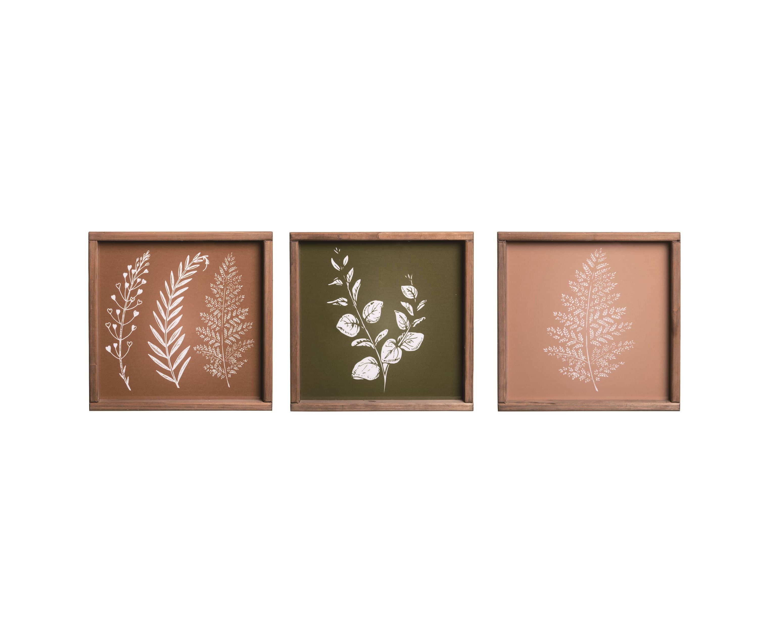 Transpac Wood 12.38" Multicolor Spring Calming Block Decor Set of 3