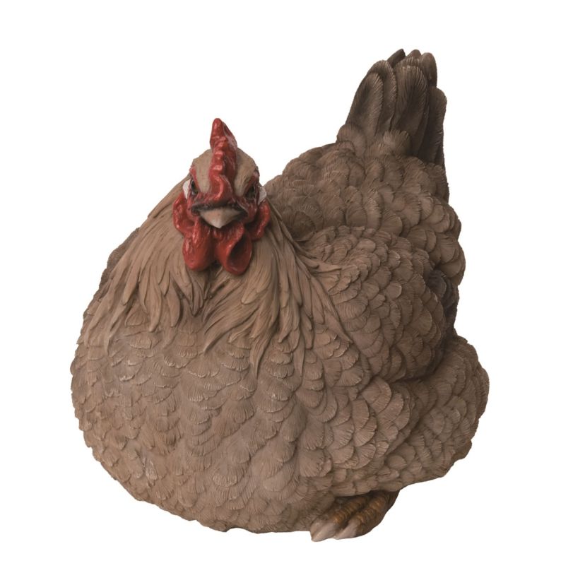 Transpac Resin 10.2" Brown Spring Sitting Hen Decor