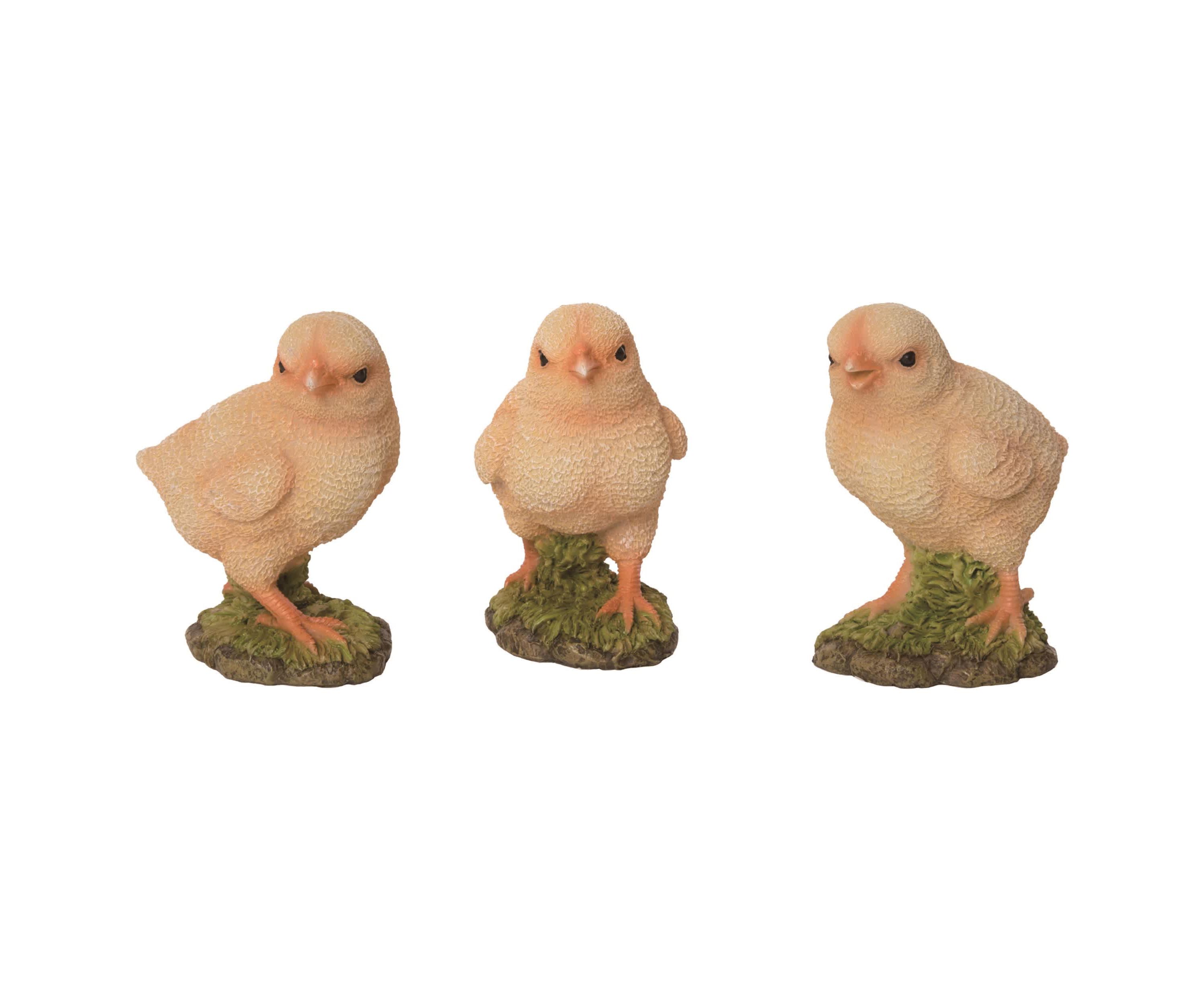Transpac Resin 4.1" Yellow Spring Baby Chick Figurines Set of 3