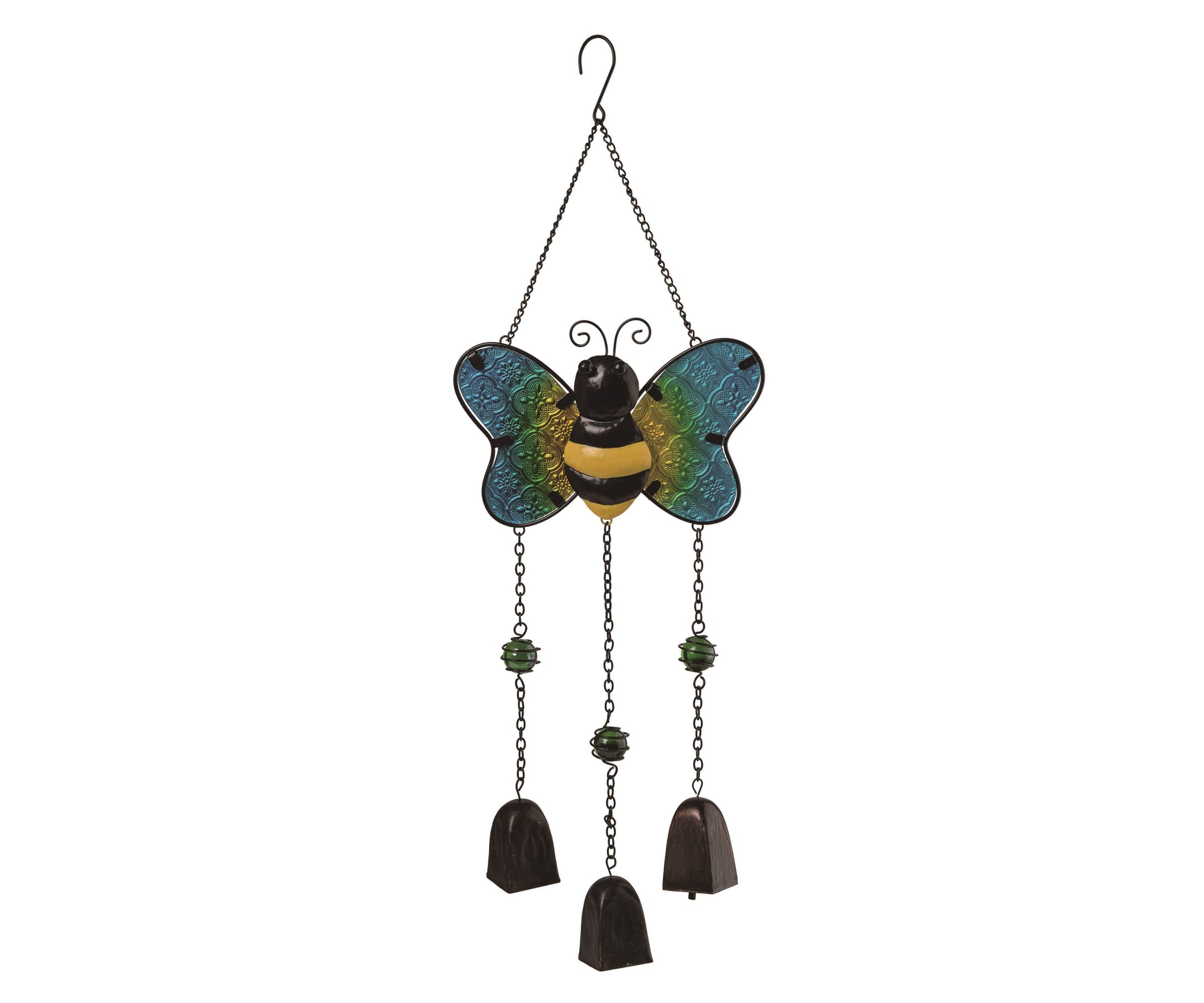 Transpac Metal 23.5" Multicolor Spring Bee Wind Chime