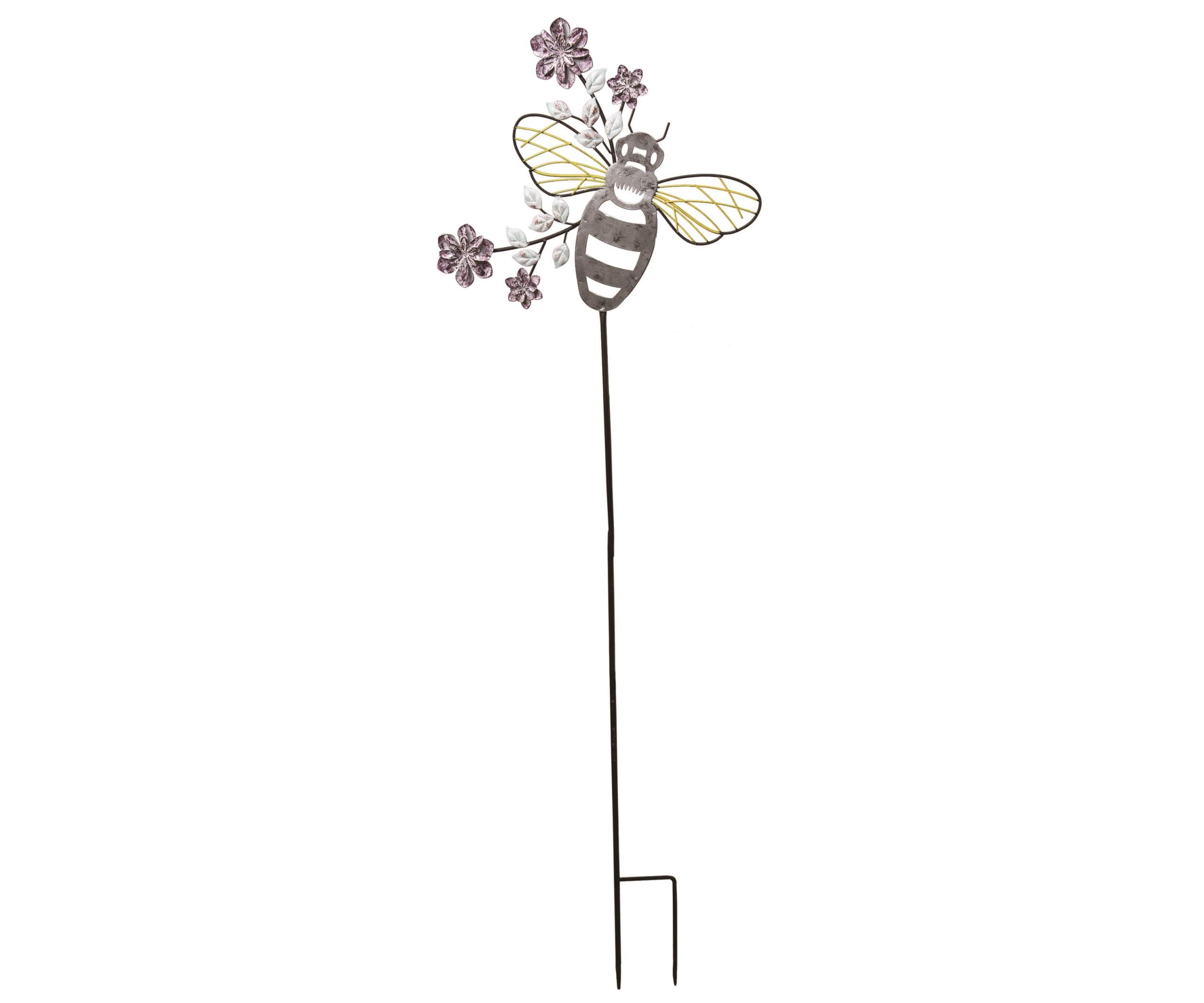 Transpac Metal 43.75" Black Spring Bee Yardstake