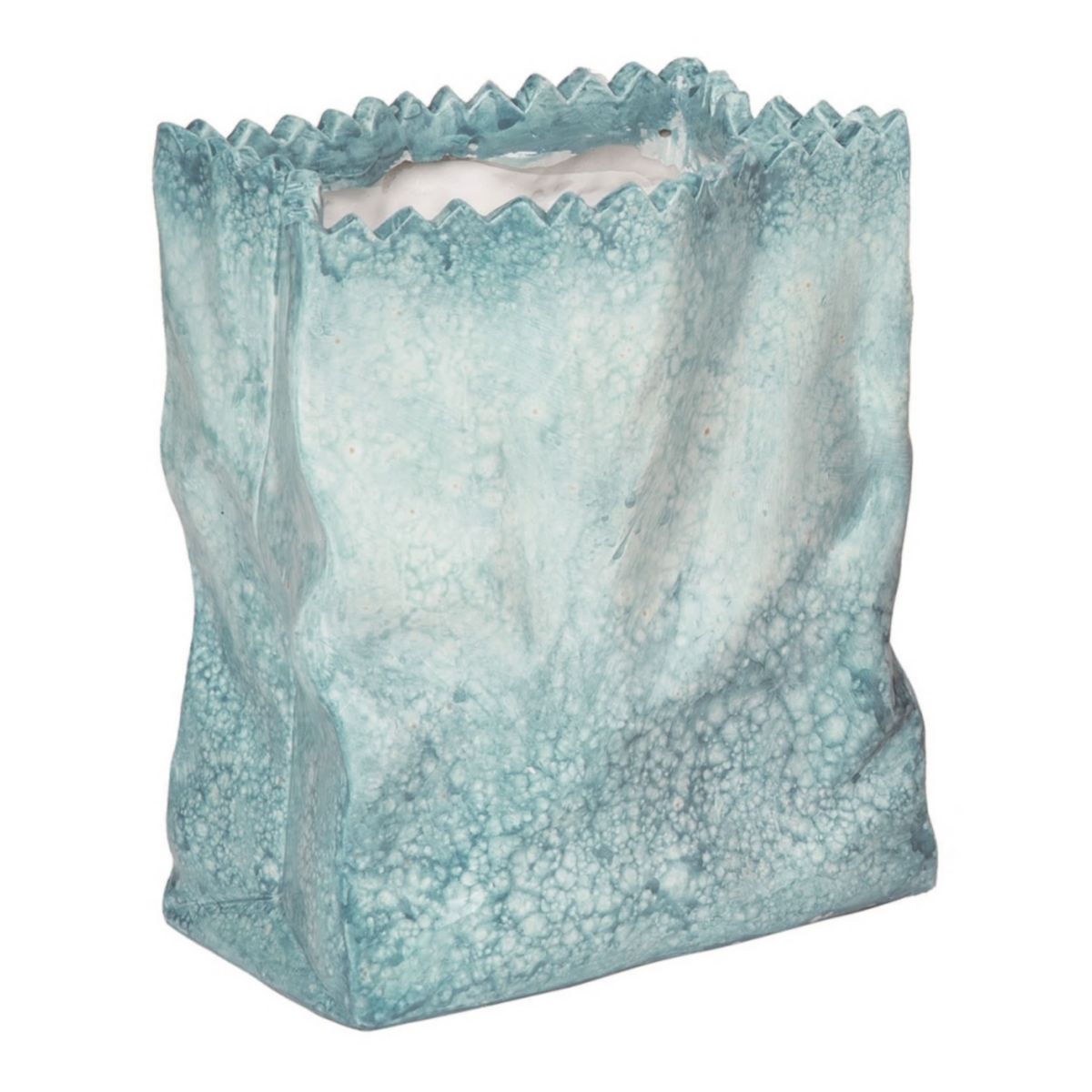 Transpac Resin 6.75" Blue Spring Faux Paper Bag Planter