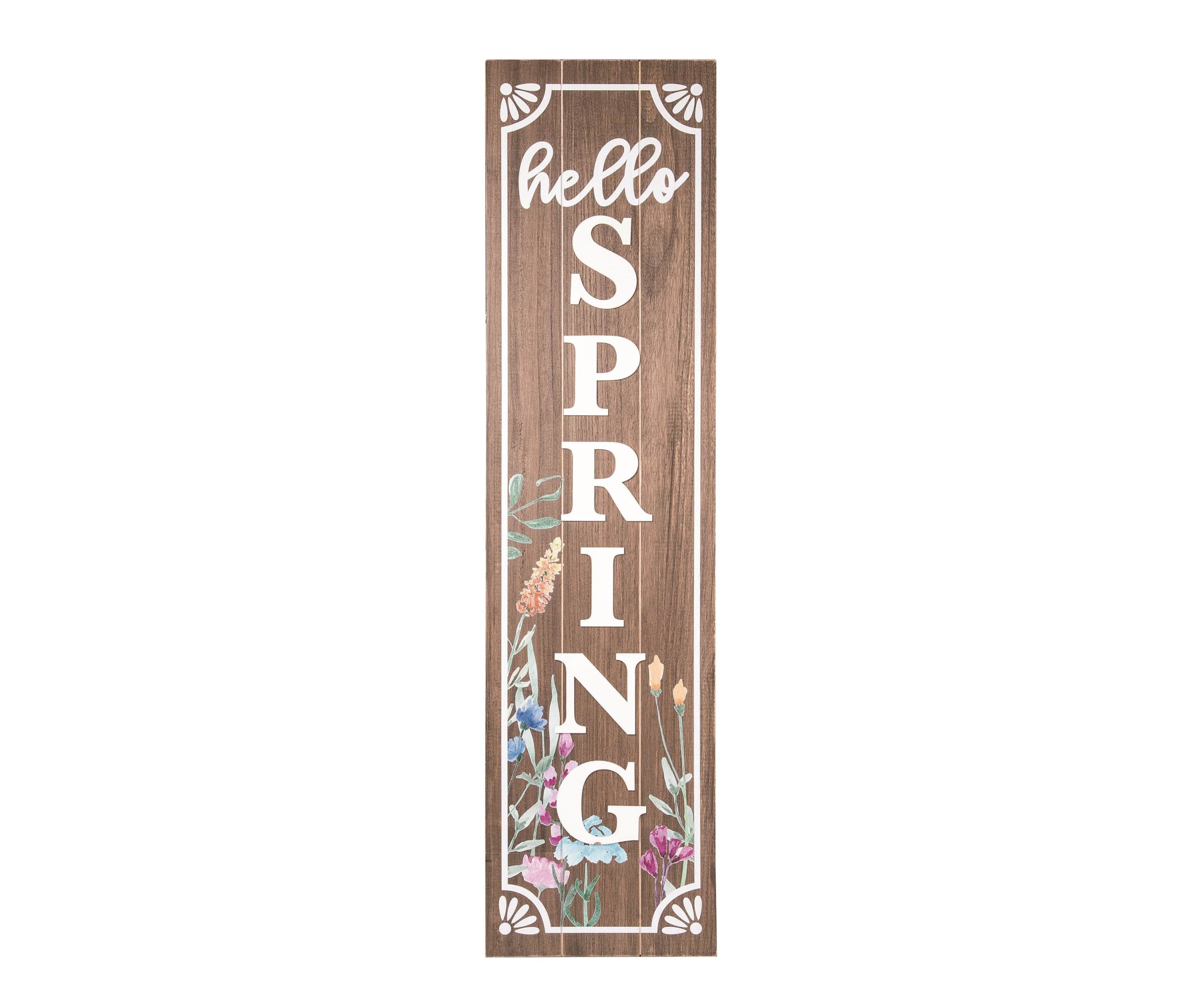 Transpac Wood 47" Brown Spring Cottage Core Spring Sign