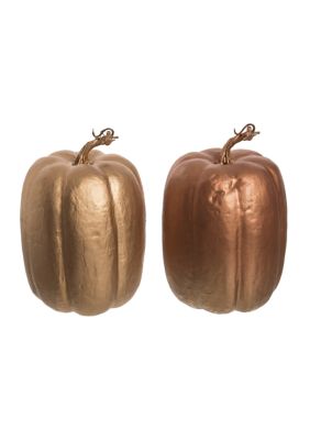 Large Metallic Pumpkins - Set of 2 