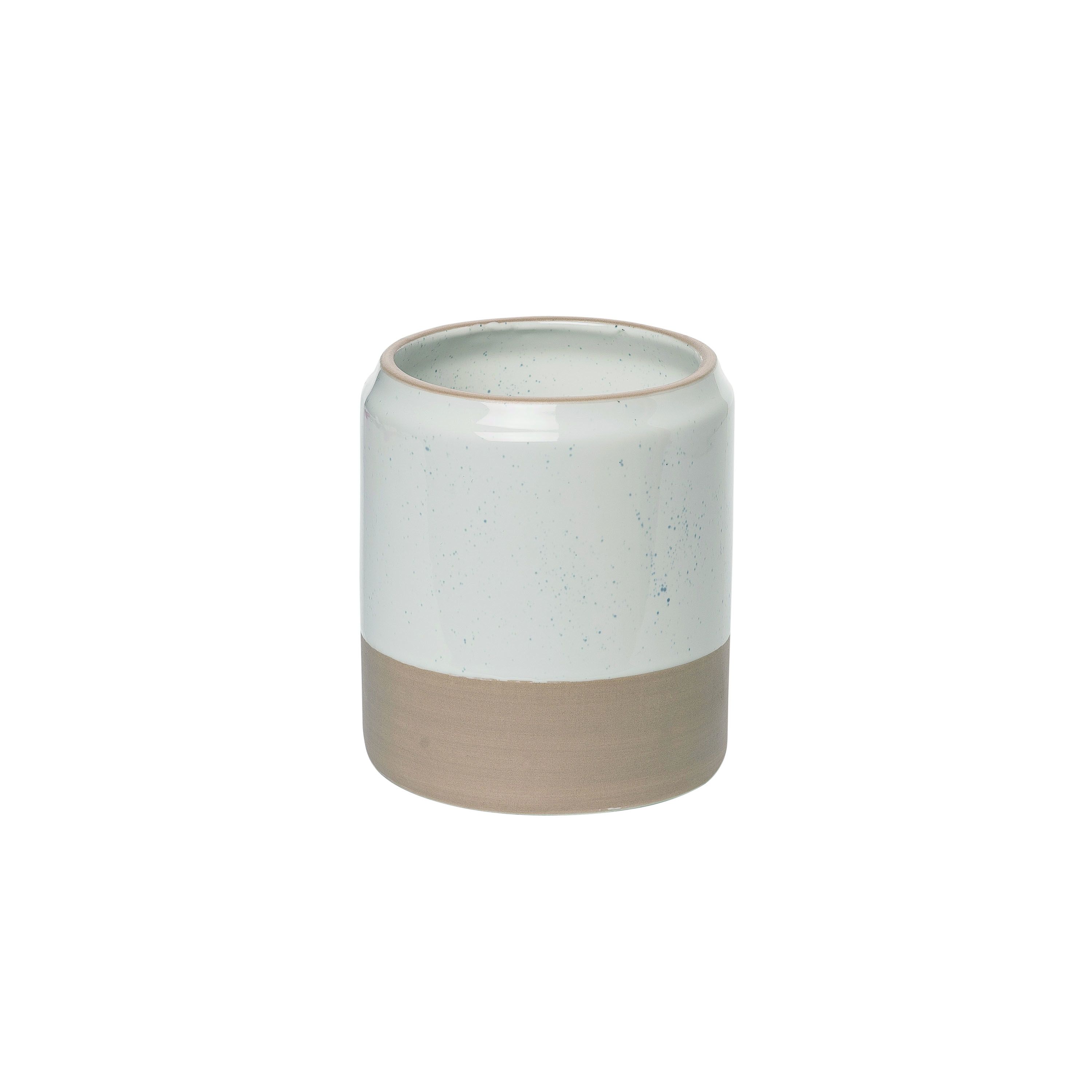 Transpac Ceramic 5.75 in. Off-White Everyday Utensil Holder