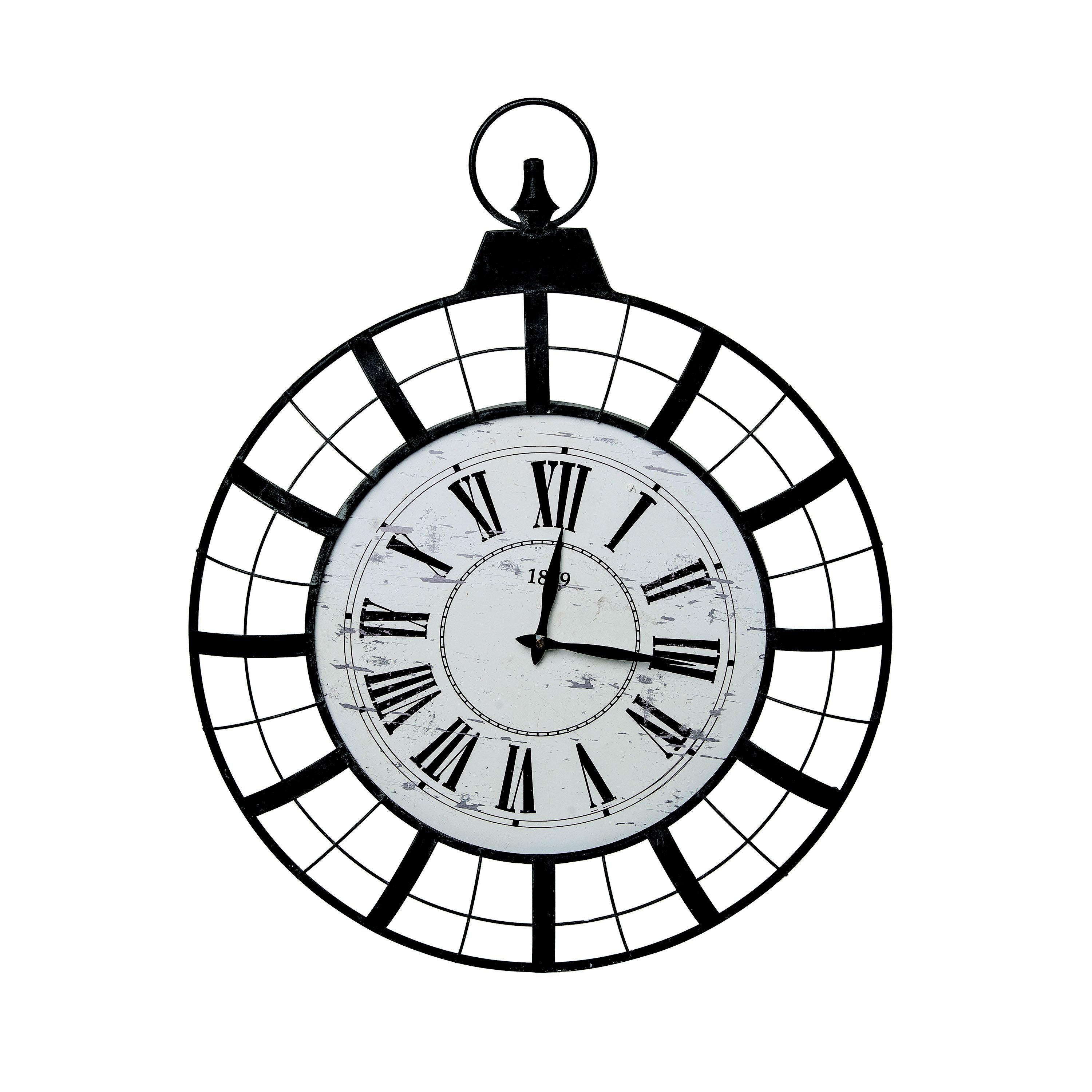 Transpac Metal Wall Clock Black Metal