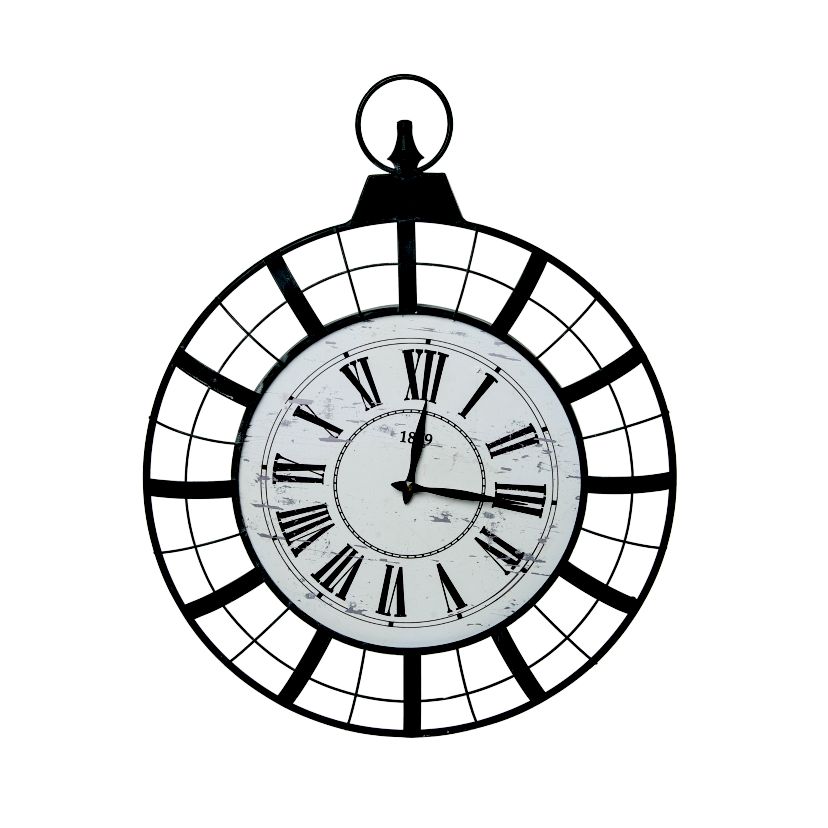 Transpac Metal Wall Clock Black Metal