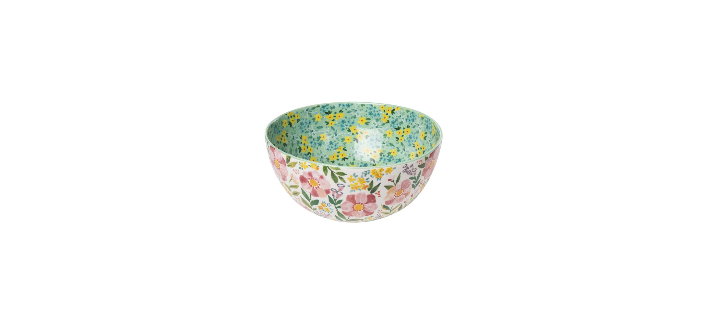Transpac Ceramic 10 in. Everyday Floral Boutique Mixing Bowl
