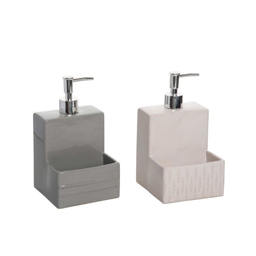 Transpac Stoneware Sponge/Soap Holder Set of 2 Everyday Home Decorations