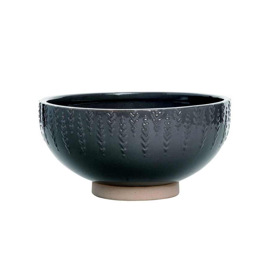 Transpac Ceramic 9.25 in. Brown Harvest Common Ground Bowl