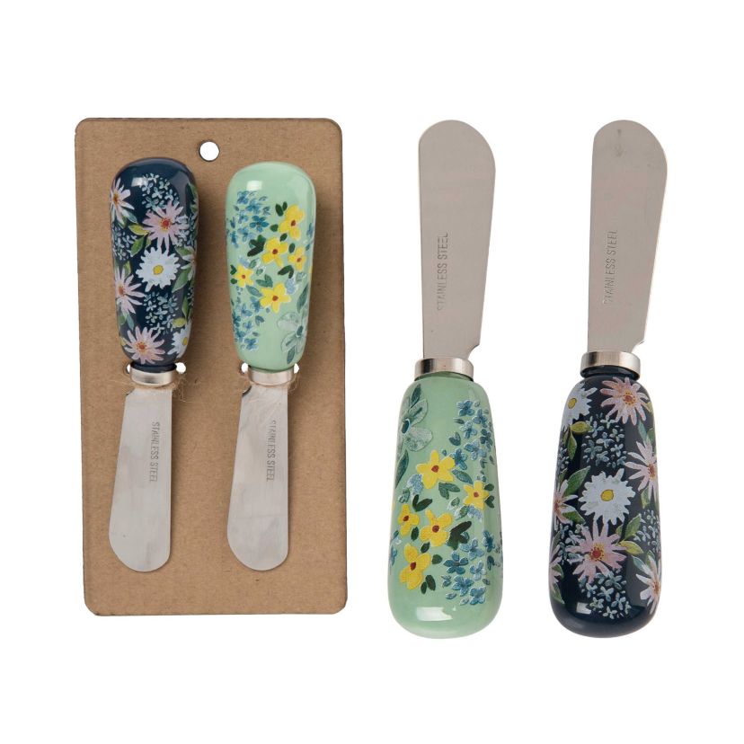 Transpac Ceramic 4.75 in. Spreaders Set of 2