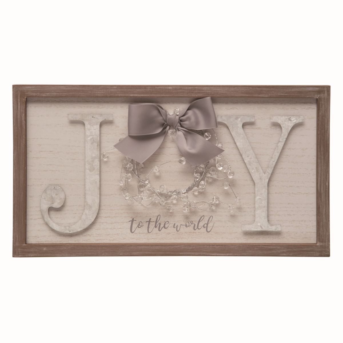 Transpac Wood 15.75 in. Multicolor Christmas Joy Wreath Wall Decor