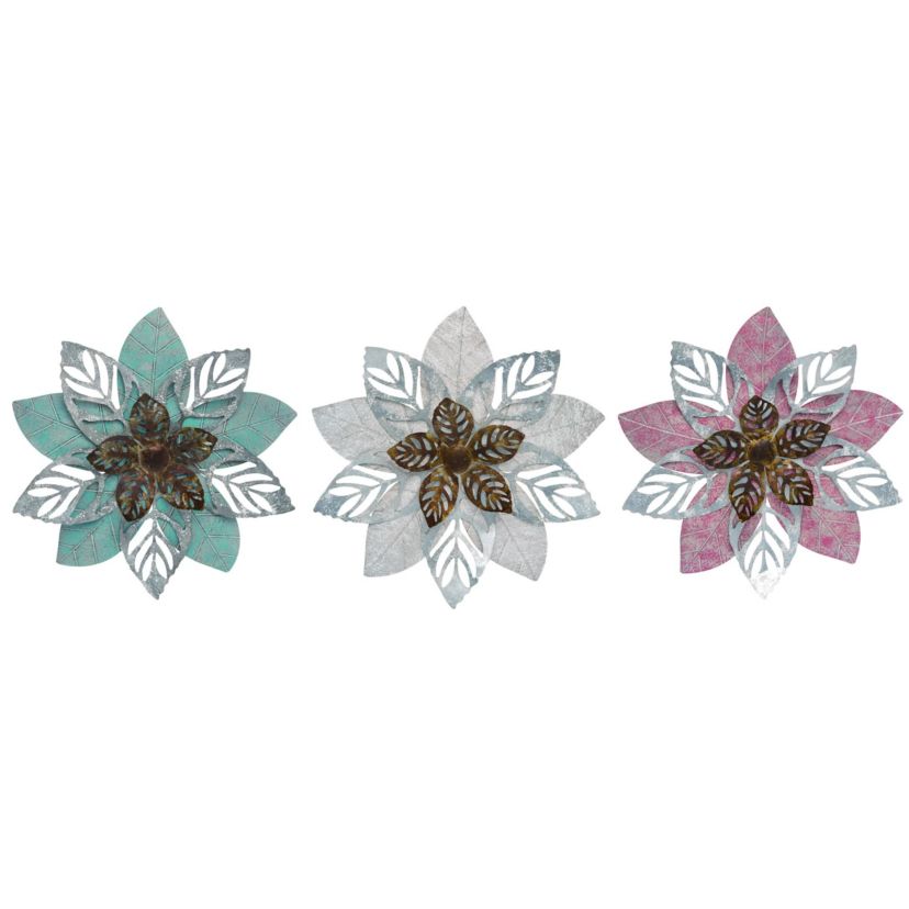 Transpac Galvanized Metal Wall Art Set of 3 Spring Home Decorations
