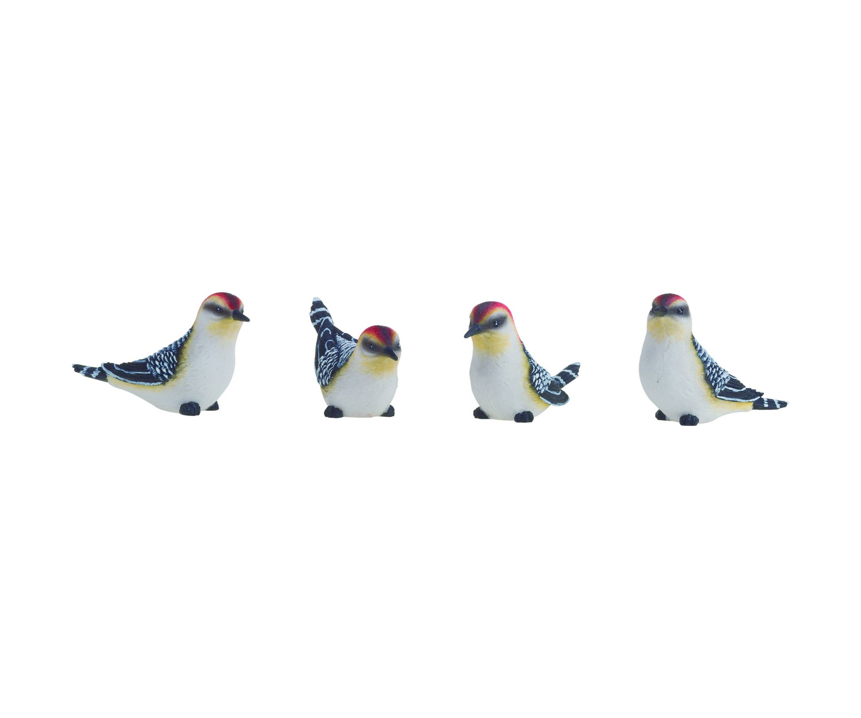 Transpac Small Resin Woodpecker Bird Figurine Set of 4 Spring Home Decorations