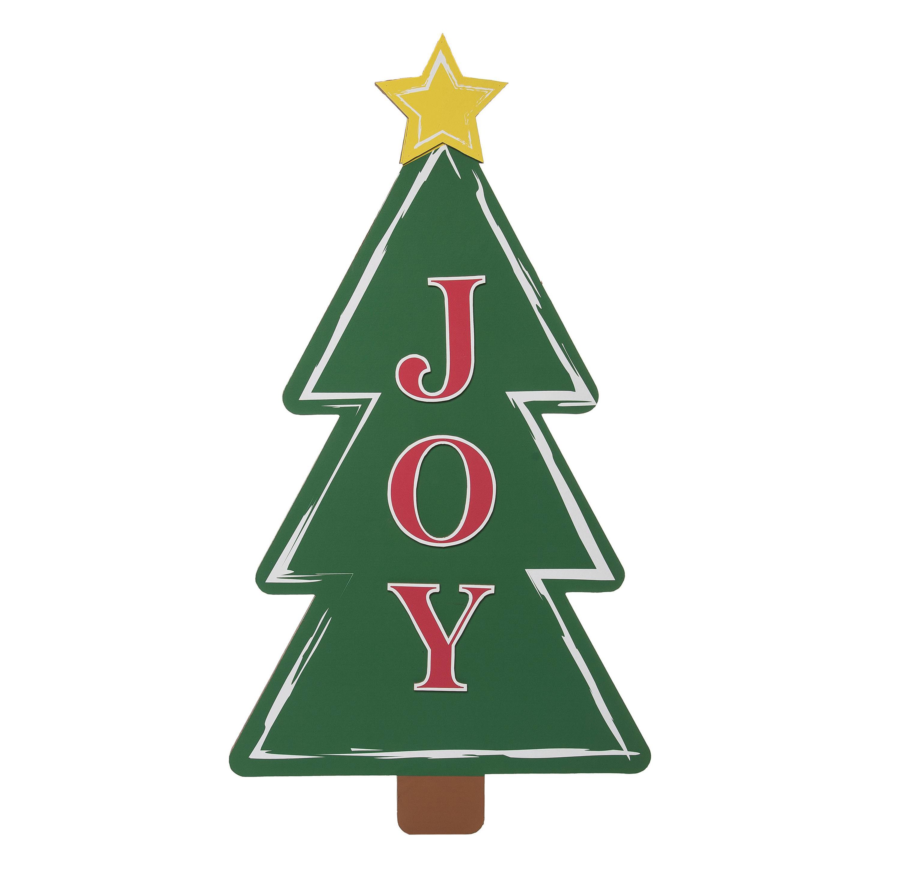 Transpac Christmas MDF Joy Tree Porch Leaner Decoration