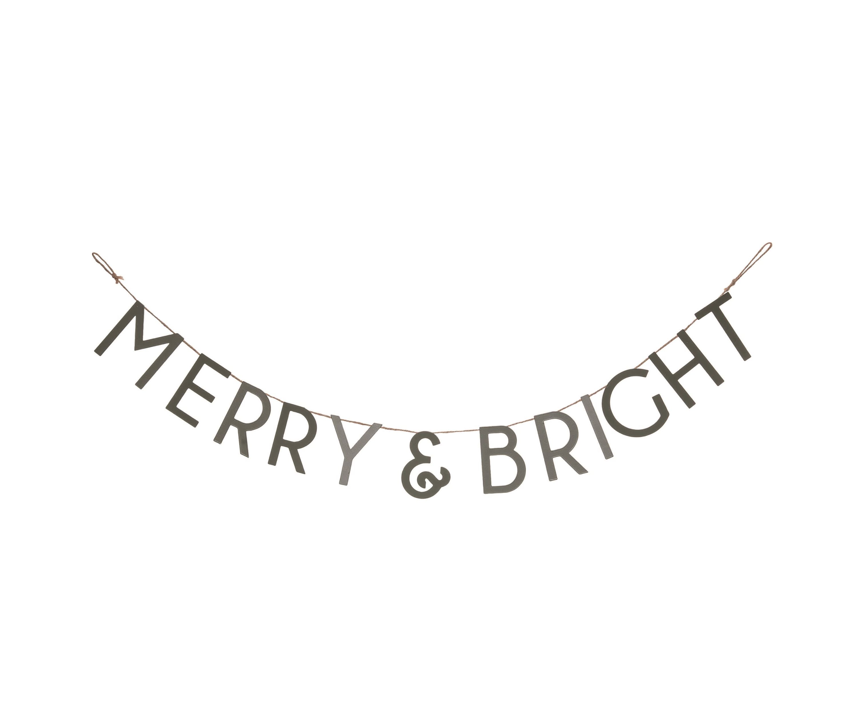 Transpac Christmas MDF Merry & Bright Banner