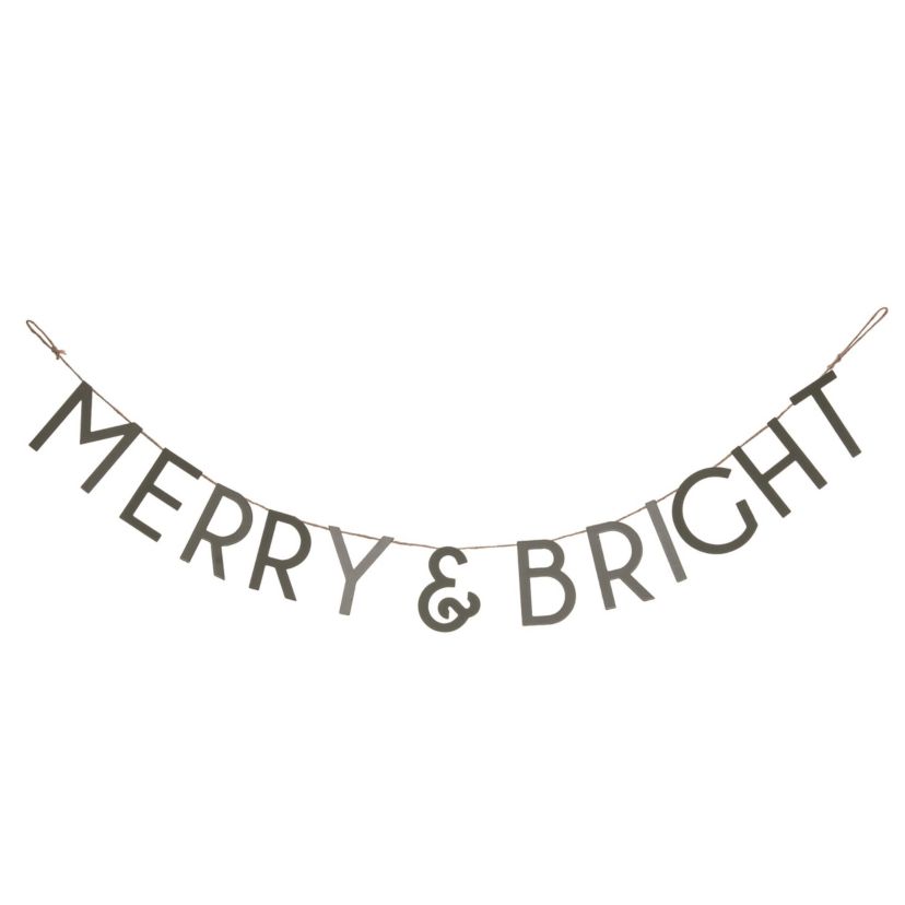 Transpac Christmas MDF Merry & Bright Banner