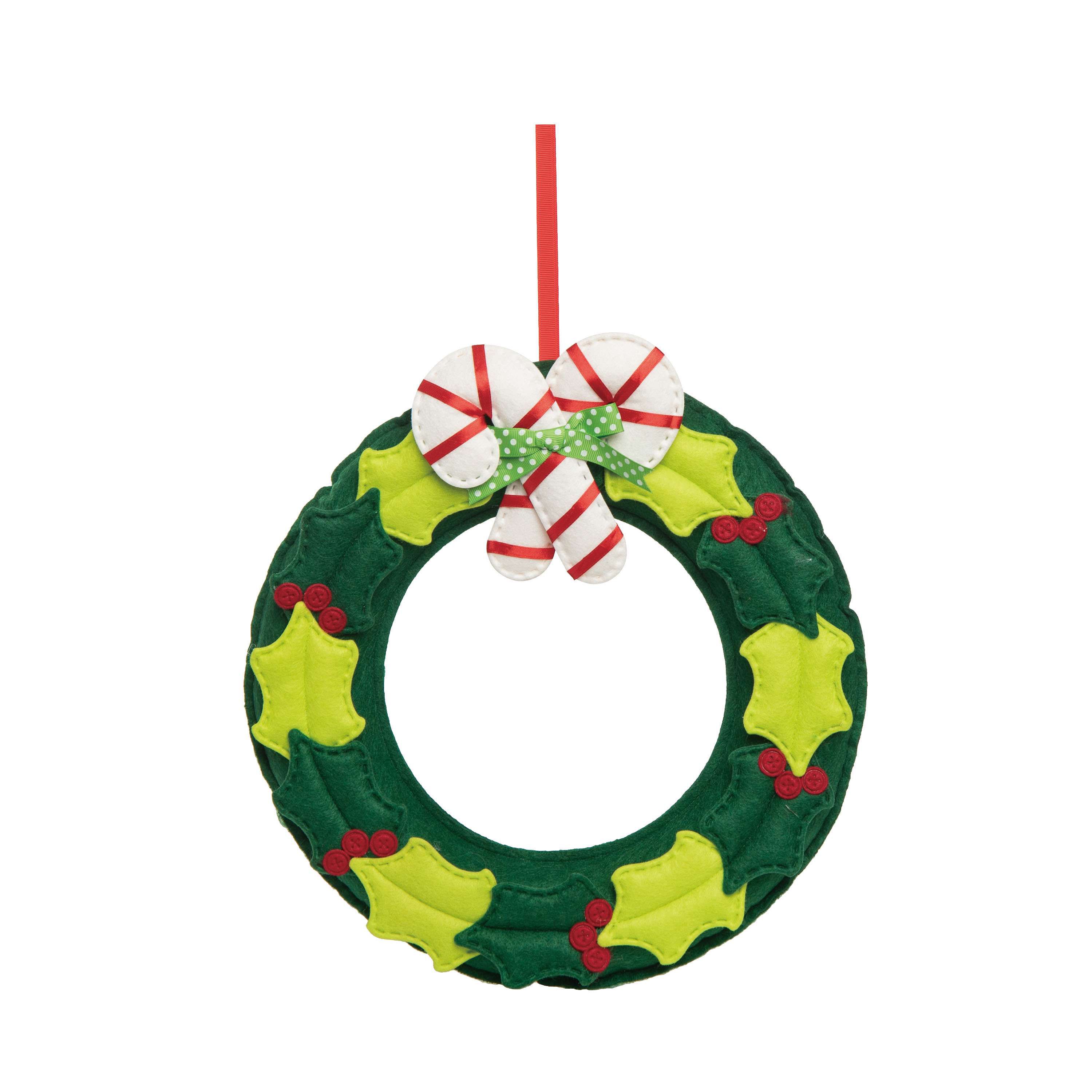 Transpac Christmas Felt Layered Leaf Wreath
