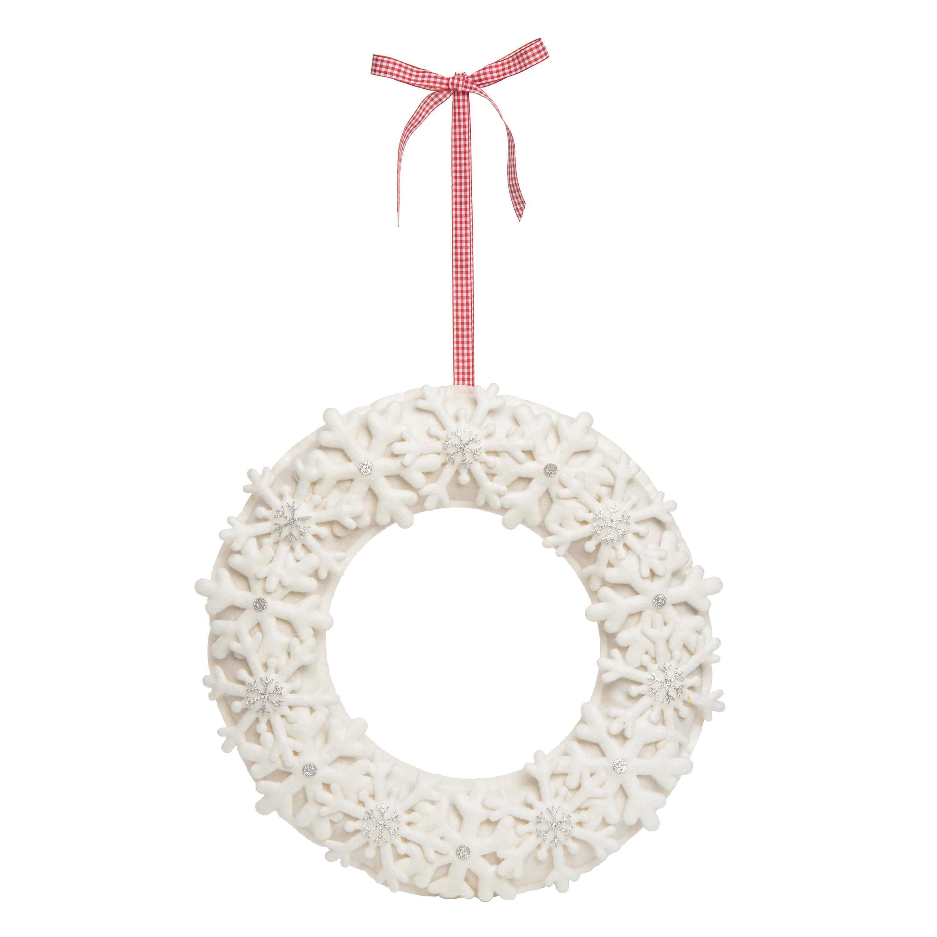 Transpac Christmas Felt Layered Snowflake Wreath