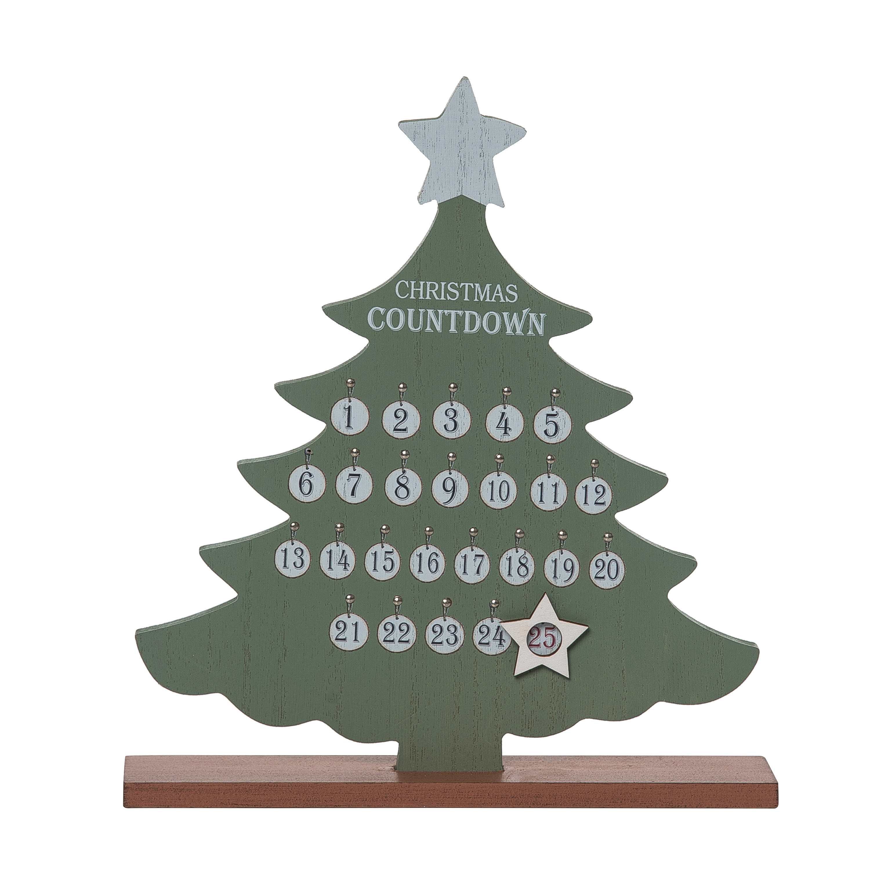 Transpac Christmas MDF Christmas Countdown Set of 2
