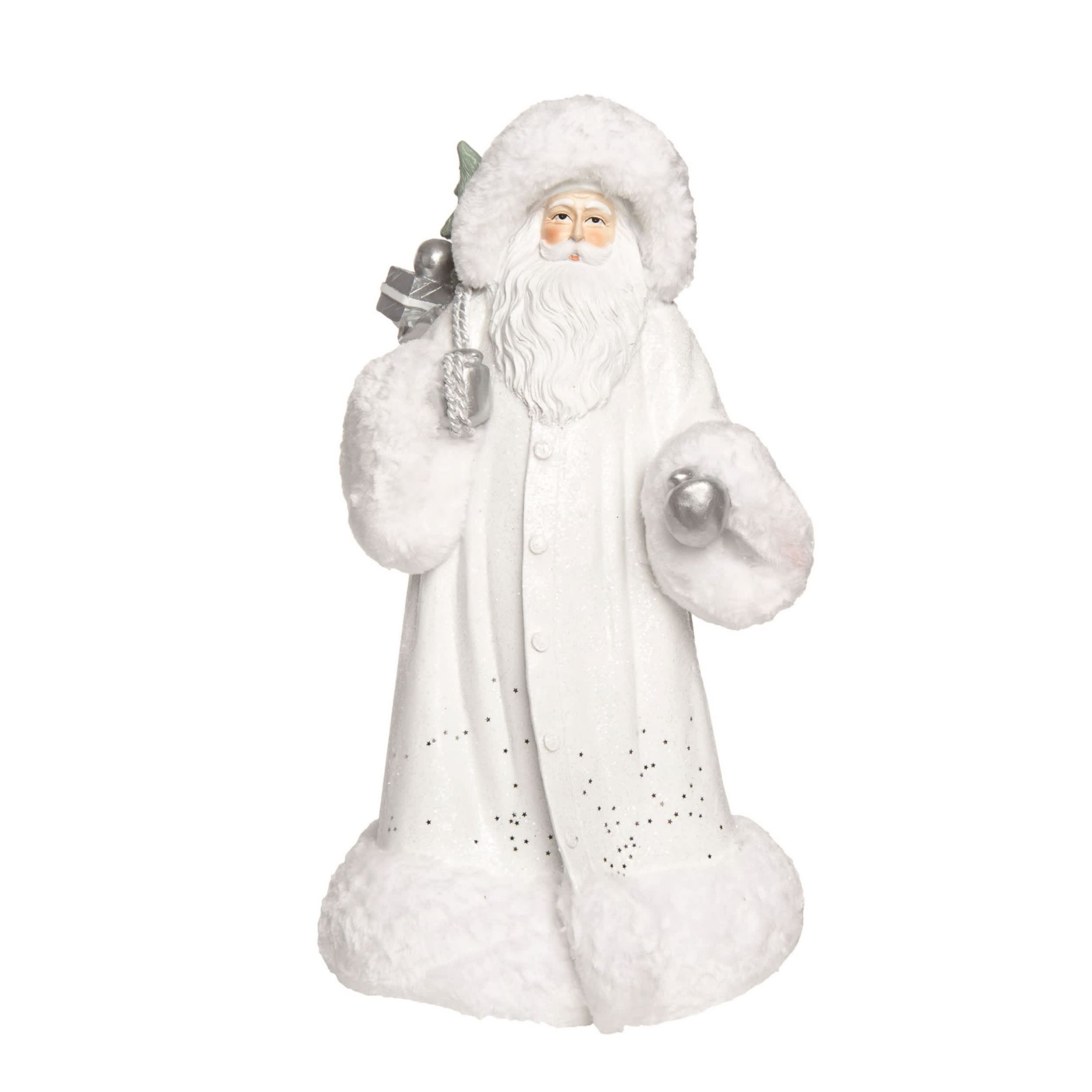 Transpac Christmas Resin Glam Santa Decor