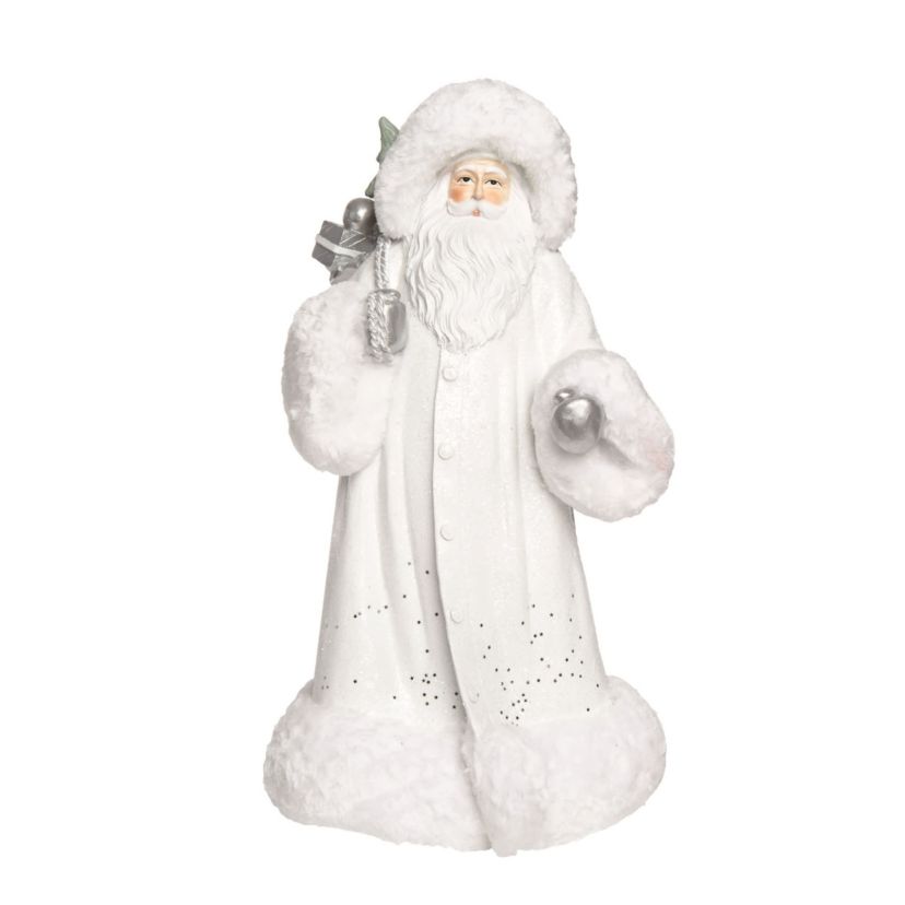 Transpac Christmas Resin Glam Santa Decor