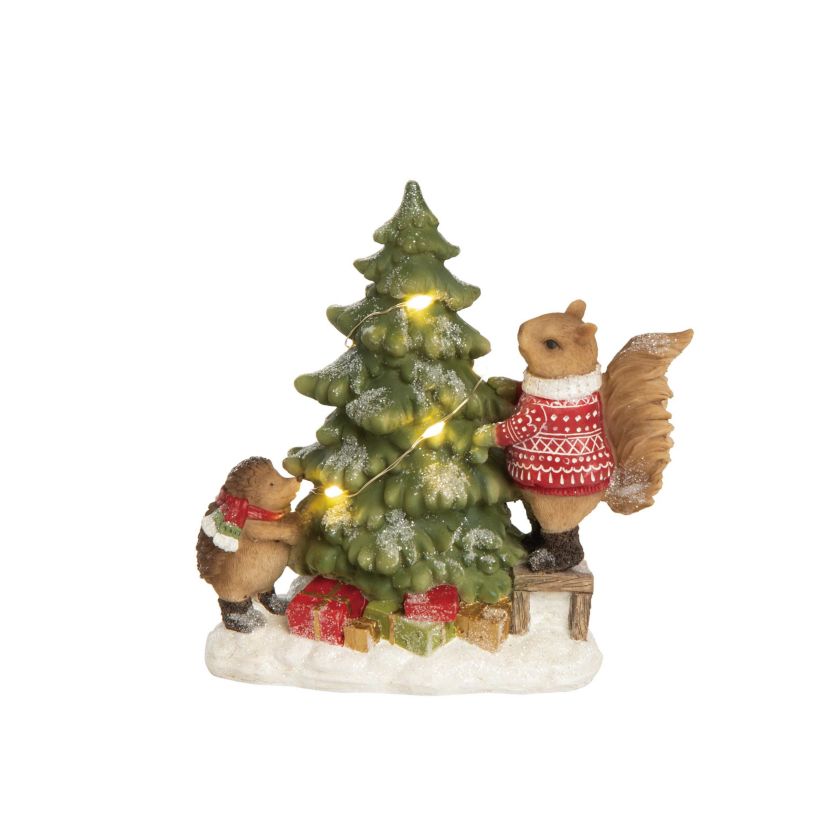 Transpac Christmas Resin Light Up Fair Isle Critter Decor