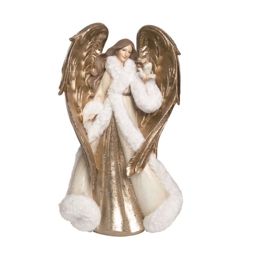 Transpac Christmas Resin Gilded Christmas Angel