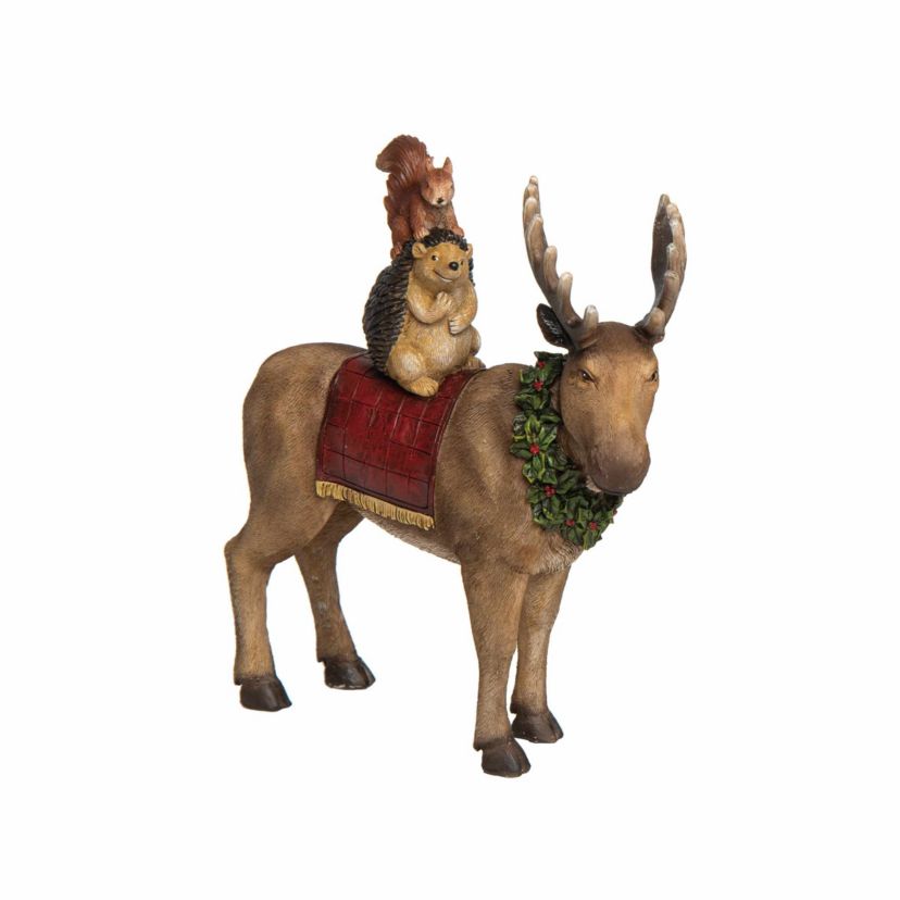 Transpac Christmas Large Res Moose & Critter Fig