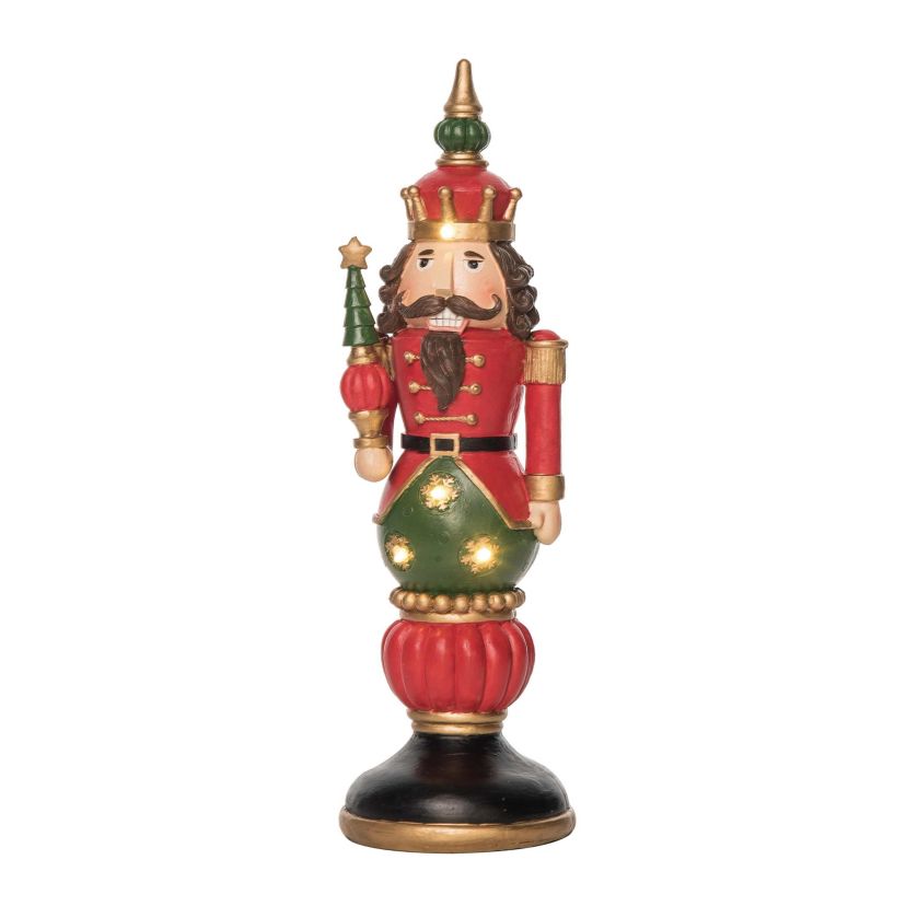Transpac Christmas Larege Resin Light Up Nutcracker