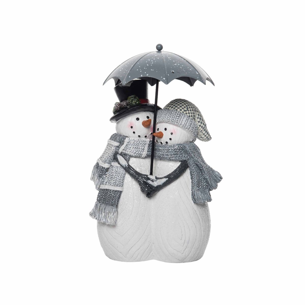 Transpac Christmas Resin Umbrella Snow Couple Decor
