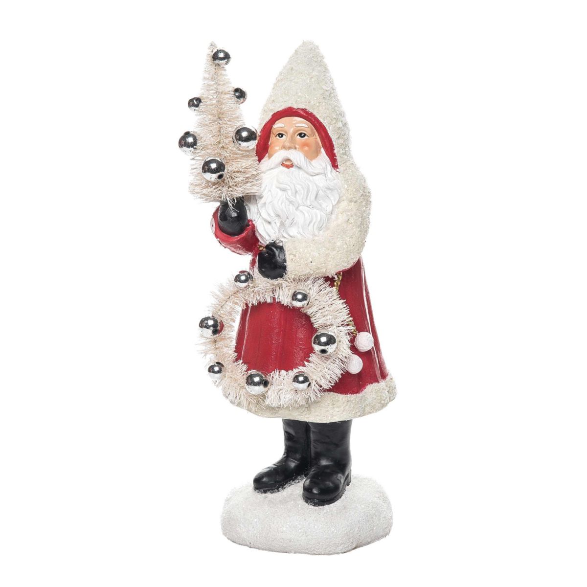 Transpac Christmas Resin Old World Santa & Tree Fig