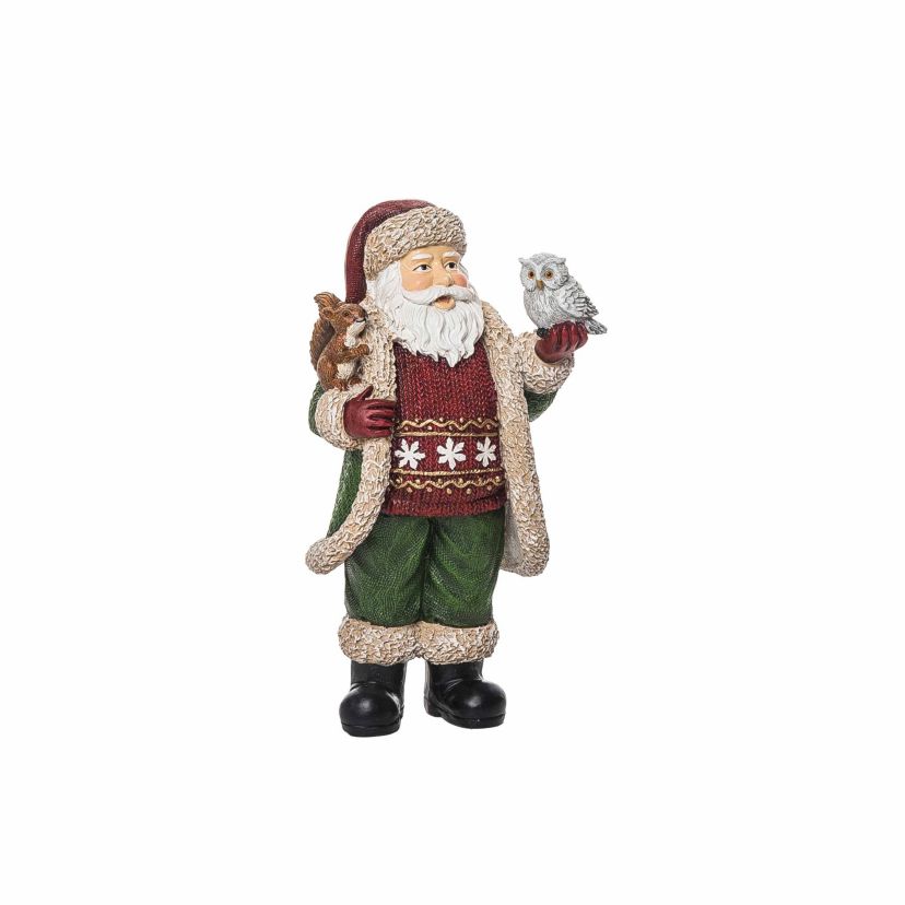 Transpac Christmas Resin Cottage Santa Fig
