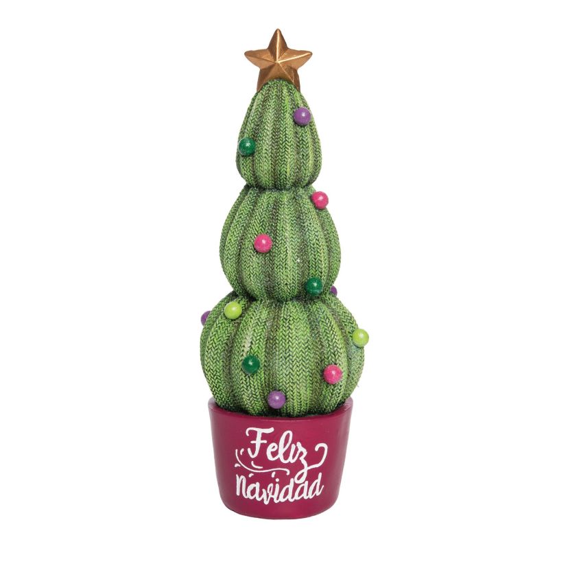 Transpac Christmas Large Resin Feliz Navidad Cactus Tree