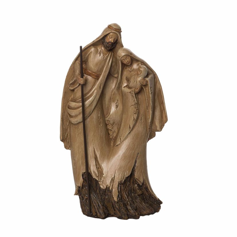 Transpac Christmas Resin Wood Look Holy Family